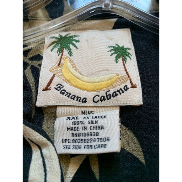 Banana Cabana mens Silk Hawaiian Camp Shirt Size XXL - Picture 4 of 7